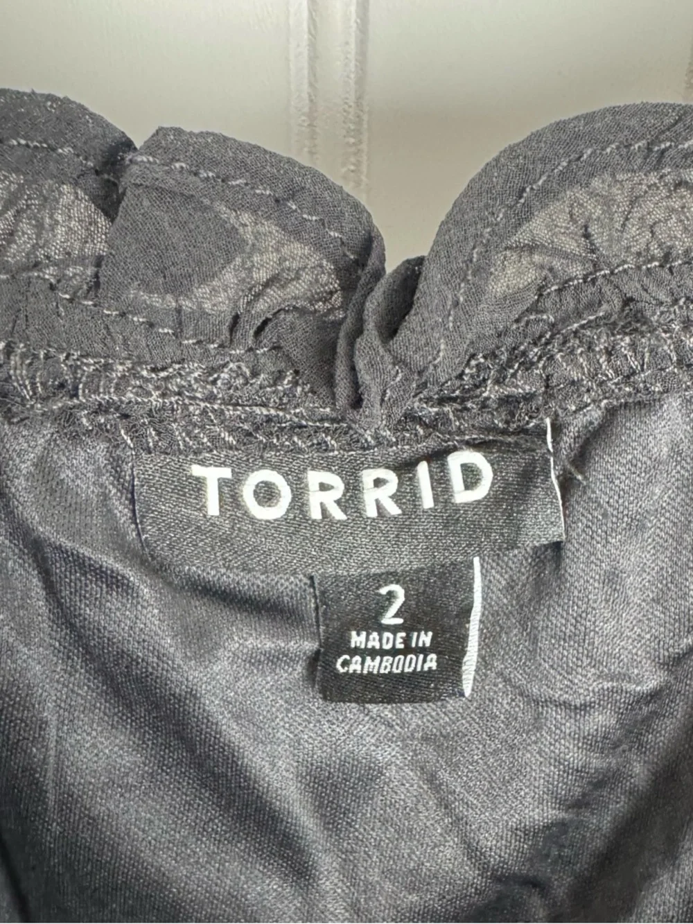 Torrid Black Smocked Waist Ruffle Hem Mini Dress Size 2X - Picture 4 of 5